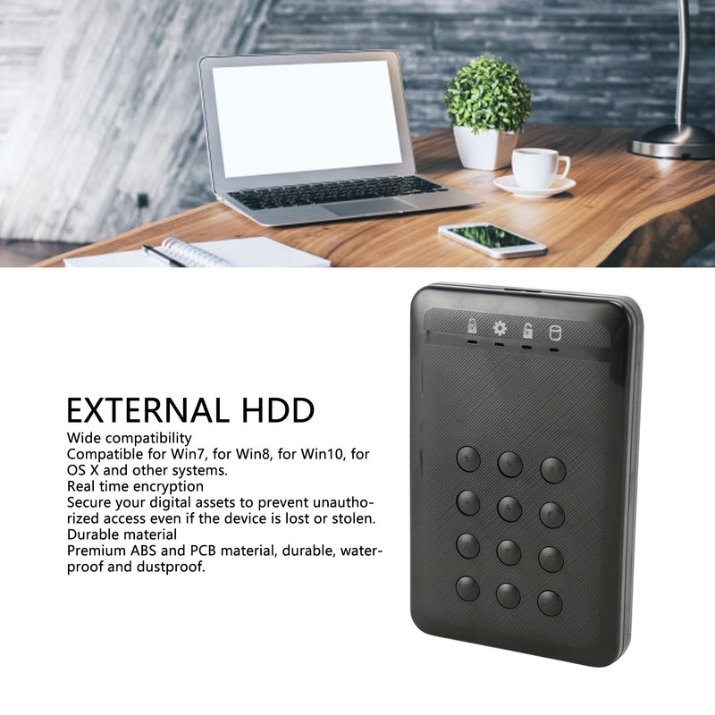 External Hard Drive Portable Encrypted Hard Drive 2.5 Inch USB3.0