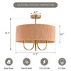 Maxax 3-Lights Rattan Ceiling Light Fixtures Boho Farmhouse Chandelier, 17.7"