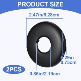 OIIKI 2 Pack Shower Flange Covers, 2.5 in Stainless Steel Round Escutcheon Plate, Shower Pipe Covers for Shower Arms - Matte Black