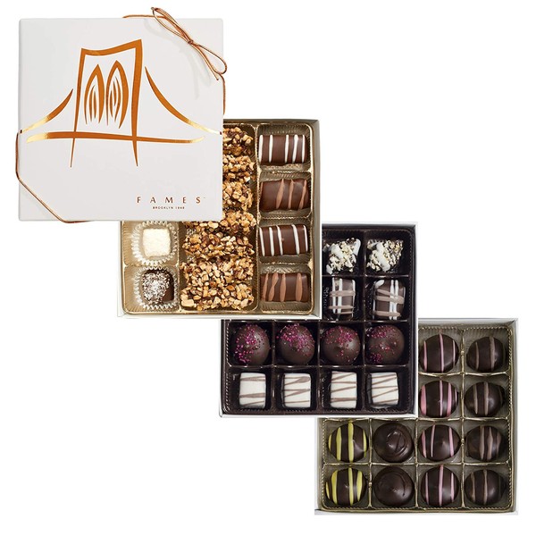 Dark Chocolate Assortment Gift Box - 3 Assorted Chocolate Gift Boxes, 47 pc, Kosher