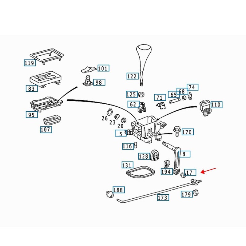 Gear Shift Linkage Bushing and Clip 1159920310 Replacement for 190D
