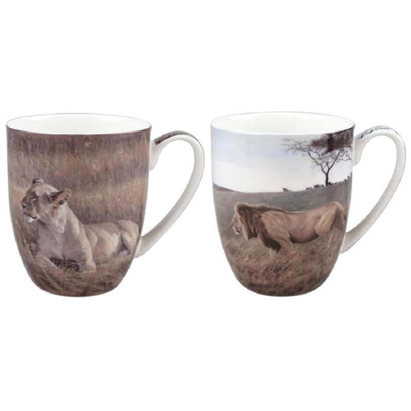 Robert Bateman Lions Set of 2 Mugs