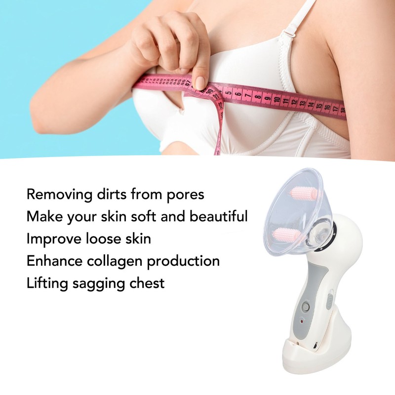 Handheld Chest Vacuum Massager Promote Vibration Improve Elasticity Electric Chest