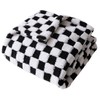 Checkered Baby Blanket Neutral Ultra Soft Baby Blanket Fuzzy Cozy