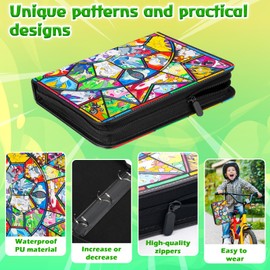 Fuxgaozh Card Binder for Kids 4 Pocket 50 Pages 400 Pockets Trading Card Binder,Portable Waterproof PU Card Binder Folder,Collectible Card Album This is The Perfect for Boys and Girls