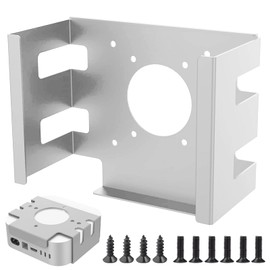 Penbinmall Mac Mini Mount, VESA Mount for Mac Mini M4 2024 - Wall Mount Underdesk Bracket Made of Metal, Underdesk Mount, VESA Metal Bracket for Mac Mini M4 Pro (Silver)