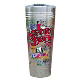 Catstudio Kentucky Derby Thermal Tumbler | Triple Wall Insulation With Non Slip Bottom | Great Travel Cup for Water, Coffee, Tea, or Smoothies