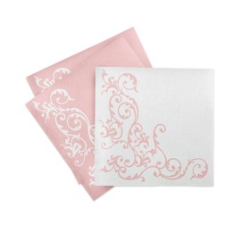 Napkins "Pomp" Airlaid Pack of 50 Rose / White