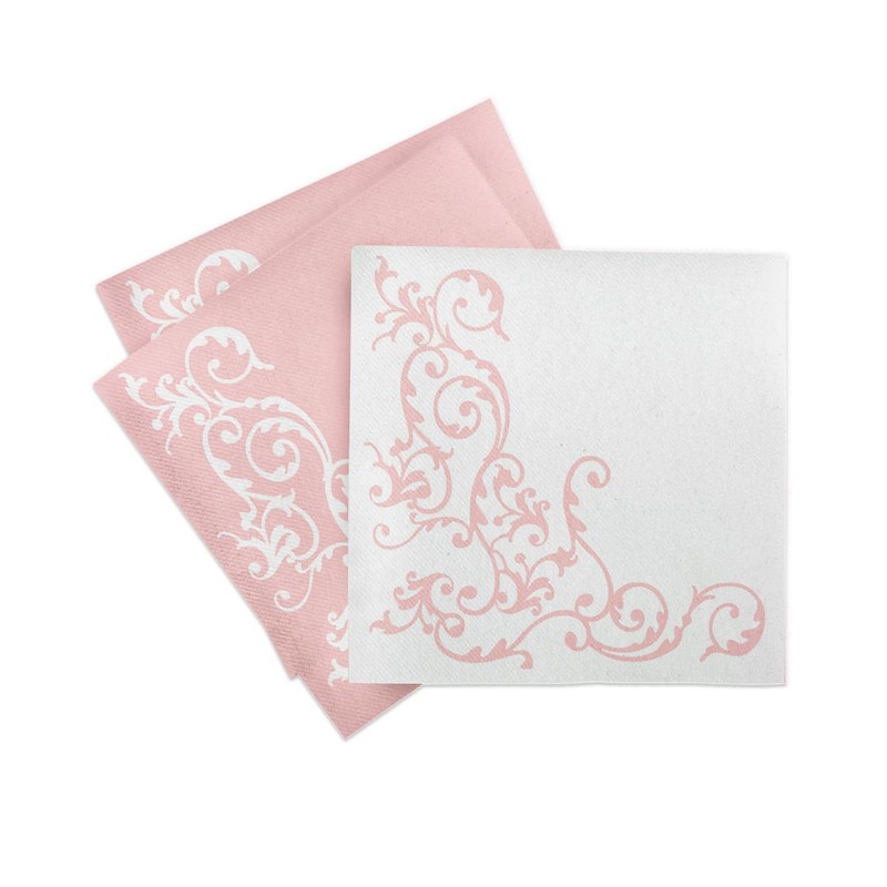 Napkins "Pomp" Airlaid Pack of 50 Rose / White