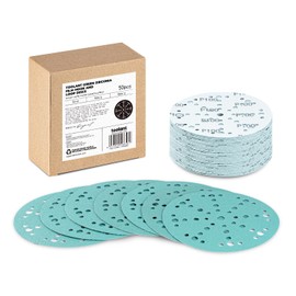 6 Inch 49 Hole 100 Grit Sanding Disc, Hook and Loop Film Backing Sanding Discs Compatible with Festool Sanders by toolant - 50 Pack