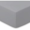 LuxClub Fitted Sheet Brushed Polyester Microfibre Fitted Sheet (Light Grey,