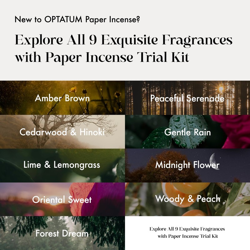 OPTATUM Paper Incense Trial Kit - Discover Your Best Scent