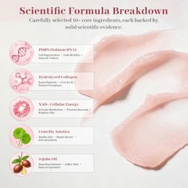 PDRN - Bálsamo de volumen rosa con niacinamida, colágeno y NAD+ | Bálsamo múltiple para arrugas, rellenos, reafirmantes y brillos, tratamiento todo en