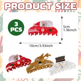 BRTNUP 3 PCS Christmas Hair Clips Headpiece for Girl, Xmas Hair Barrettes, Christmas Hair Accessories for Girls Christmas Hair Clip