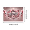 HOMETITUTE Happy Birthday Backdrop Banner Sign Elegant Pink And Silver