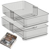AIYoo 2 PCS Large Clear Drawer Organizer Expandable Cooking Utensil