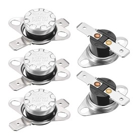 sourcing map KSD301 Thermostat 40°C/104°F 10A Normally Open N.O Adjust Snap Disc Temperature Switch 5pcs,Bakelite Material