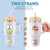 WINSA Glass Tumbler with Straw and Lid, 40 oz glass