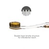 Nano-b Rainbow Pack of 4 Antibacterial Manual Toothbrushes【Gold & Bamboo