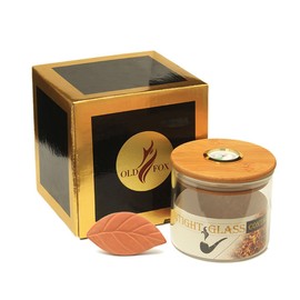 MUXIANGタバコジャー缶シガー収納ジャーシガー加湿器小型丸型加湿器ガラス気密保存タバコパイプラックスタンドタバコパイプ（WMCG0014）