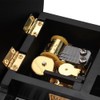 Grand Piano Shaped Windup Wooded Music Box with Small Stool