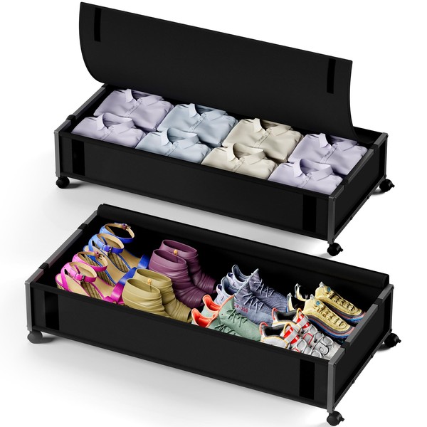 Mr IRONSTONE 60L Large Under Bed Storage with Wheels and