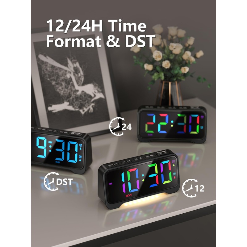 Super Loud Alarm Clock for Bedrooms, Digital Clock Large Display