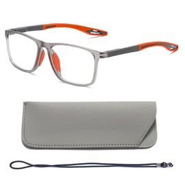 Hubeye TR90 Sports Anti Blue Glasses for Men and Women Square Comfortable Flexible Blue Light Blocking Computer Readers