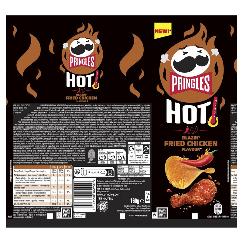 Pringles Hot Blazin' Fried Chicken Flavour, 160g