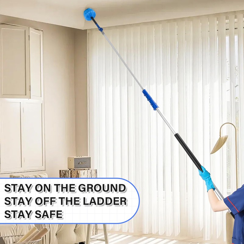 SHINMING High Reach Cleaning Kit with 12FT Telescoping Pole -