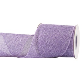 Joycrosso Burlap Wired Edge Ribbon 4 inch x 10 Yards, Lt. Purple, Ideal for Crafting, Gift Wrapping, Wreath, Christmas Tree, and Rustic Wedding Decorations