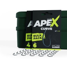 Ridgemonkey Bulk Pack of 25 Ape-X Hooks - Curve (Size 4)