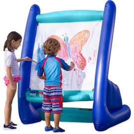 Hearthsong Inflatable Kids Art Easel, Outdoor & Indoor Paint Station, Creative Coloring, Drawing and Painting Art Easel for Kids and Toddlers, Ideal for Arts & Crafts Fun