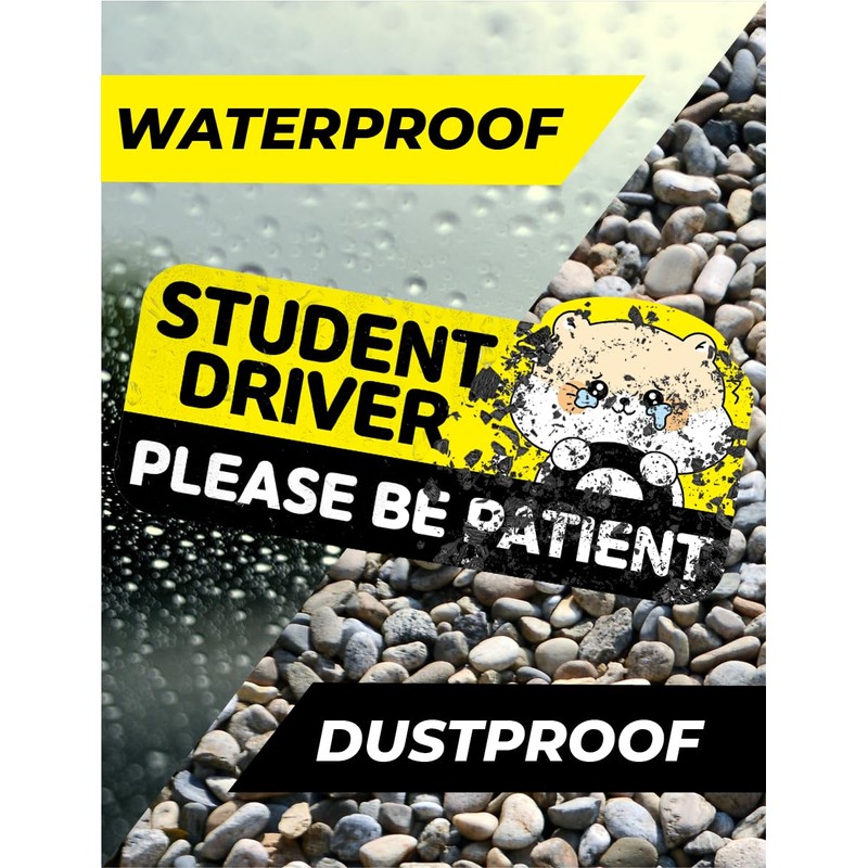 Student Driver Car Magnet Cute Hamster - Weather - Resistant