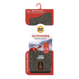 HEAT HOLDERS - Mens Thick Winter Outdoor Merino Wool Thermal Socks with Reinforced Heel and Toe (6-11 uk, Khaki (Merino))