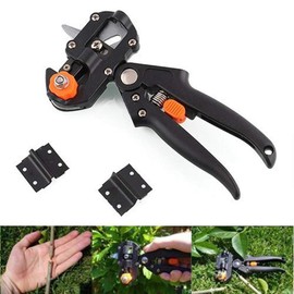 Grafting Tool Kit, Garden Grafting Scissors Grafting Scissors Ratchet Scissors Set, Professional One-Handed Cutting Tool Set for Flowers, Fruit Trees, Branches