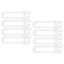 8 Pack Baby Sliding Cabinet Locks - Vmaisi Adjustable U Shaped Child Safety Locks,Childproof Latches for Kitchen Bathroom Storage Cupboards Doors, Handles and Knobs White