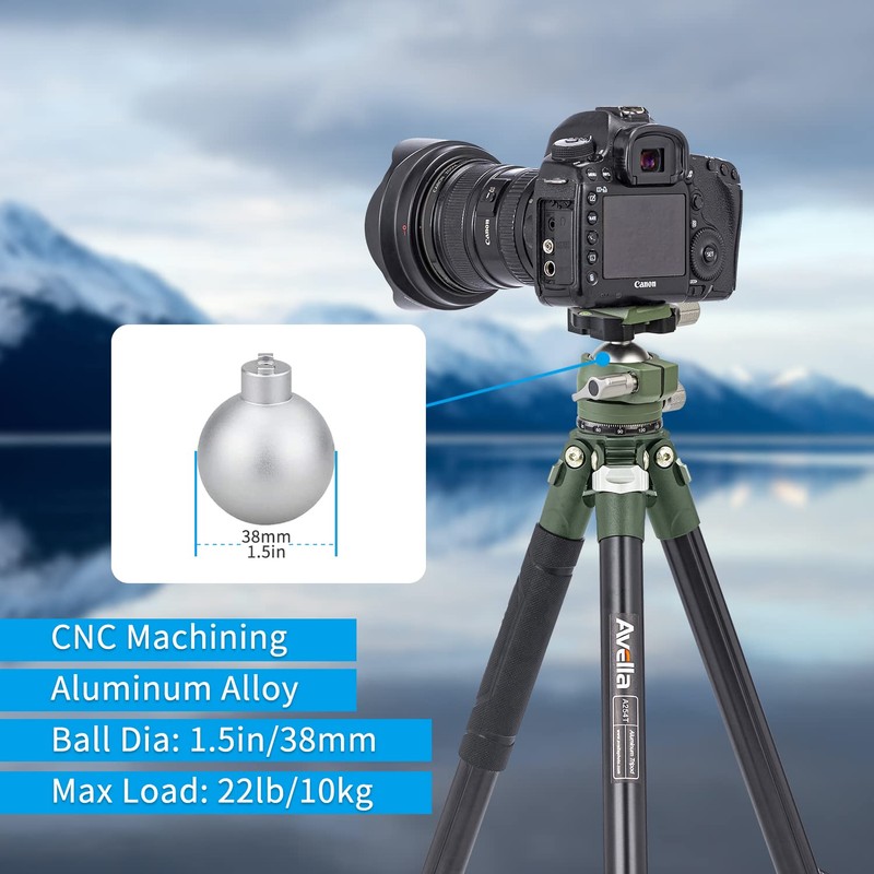 Avella V1 DSLR Camera Tripod Ball Head 38MM, 360 Degree