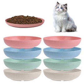 ZENITHX 8PCS Juego de Cuencos para Gatos,tazón de Comida para Gatos,5.6 Pulgadas Plato de Comida para Gatos,Cuencos Poco Profundos para Gatitos y Animales Pequeños