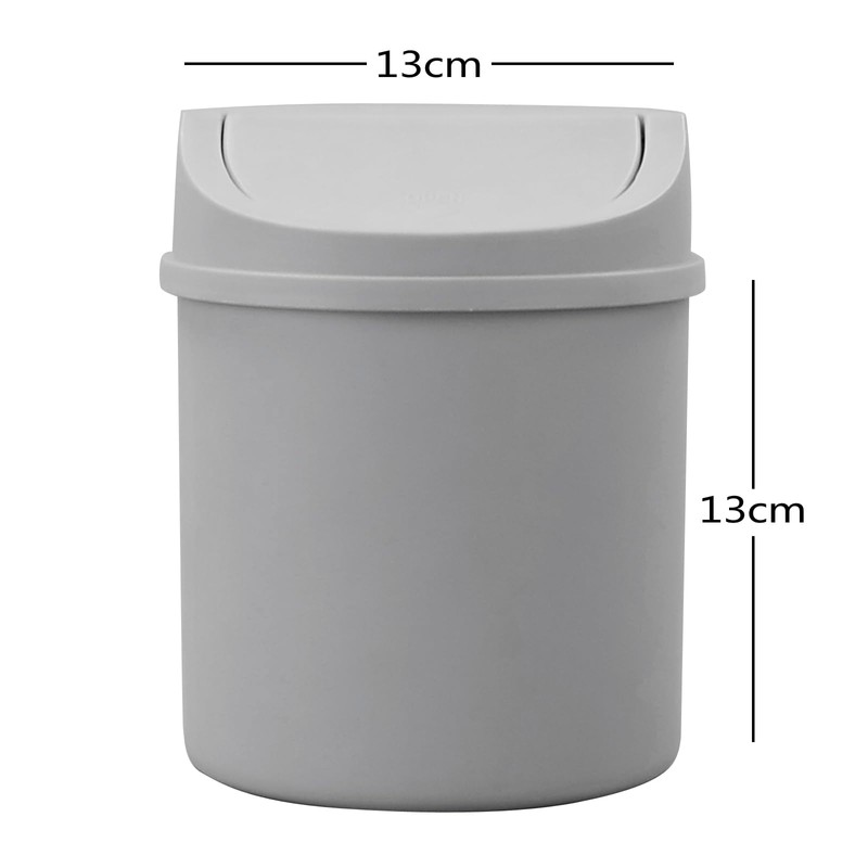 Waikhomes 2 Liters Mini Countertop Garbage Can with Lid, Swing