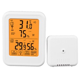 1 to 1 Wireless Hygrometer Thermometer LCD Backlit Waterproof Touchscreen Temperature Humidity Monitor 328in / 100m