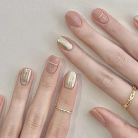 [LC] Short Nails Round Square Nail Art Design Nail Tips 24pcs, 1 Piece, Nail Tips Round Square Design 117 / [엘씨]짧은손톱 라운드 스퀘어 네일아트 디자인 네일팁 24pcs, 1개, 네일팁라운드스퀘어디자인117