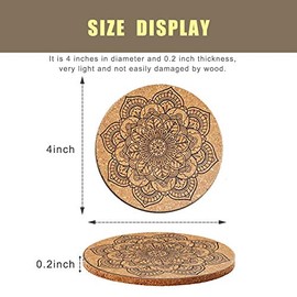 6 PACK Cork Coasters for Drinks Reusable Absorbent Cup Coaster for Office, Restaurant, New Home, Apartment Decor, Living Room Décor, Cold or Warm Drinks, Wine Glasses, Holiday Party