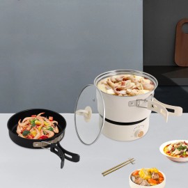TBvechi 1.6L Mini Hot Pot Multifunction Split Electric Cooker with Steamer 110V 500W New