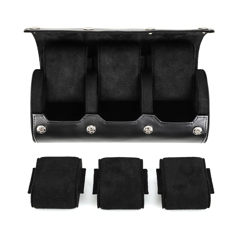 HIRAM Genuine Leather Watch Roll Watch Storage Case for Carrying