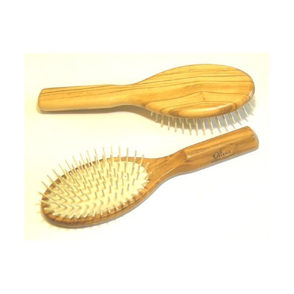 Hair Brush, Specialty Store, Made in Germany, Natural Wood, Hair Brush, Homecoming, Natural Olive Wood Handle Made in Germany (Large Size 8.5 inches (215 mm), Scalp Scalp Massage Feels Good ~ Hair Brush, Healthy & Thick Black Hair, Perfect Gift for Smoot