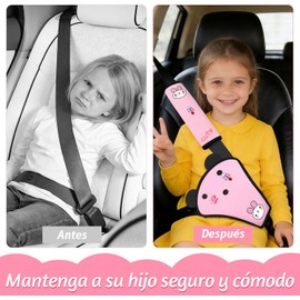 Idock Ajustador de Cinturón de Seguridad, Firme Auto Hombro Cubierta Protectora para Cinturon de Auto, Cojineta de la Cubierta del Cinturón de Seguridad para Niños(Rosa)