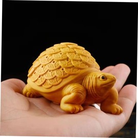 STOBAZA Luck-Bringing Turtle Decor Wooden Turtle Garden Statue for Home Office Car Decor