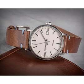 Leather Watch Straps for Men, Soft Horween Quick Release Leather Watch Strap Vintage Watch Replacement Wrap of 18 mm, 20 mm, 22 mm, No