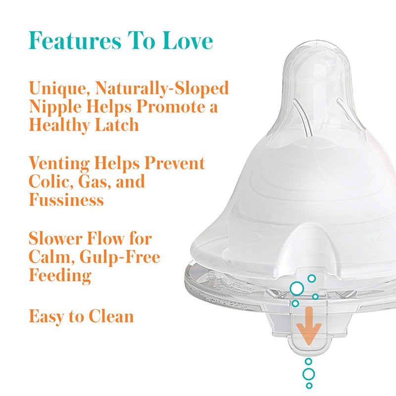 Evenflo Feeding Balance + Wide Neck BPA-Free Silicone Medium Flow